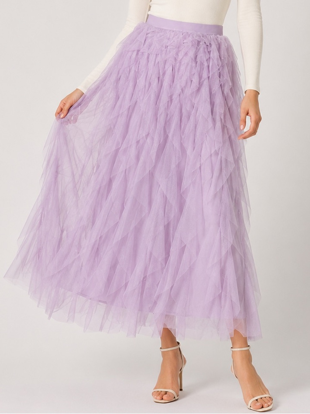 SOHO Apparel Lavender Tulle Layered Skirt Size L NWT